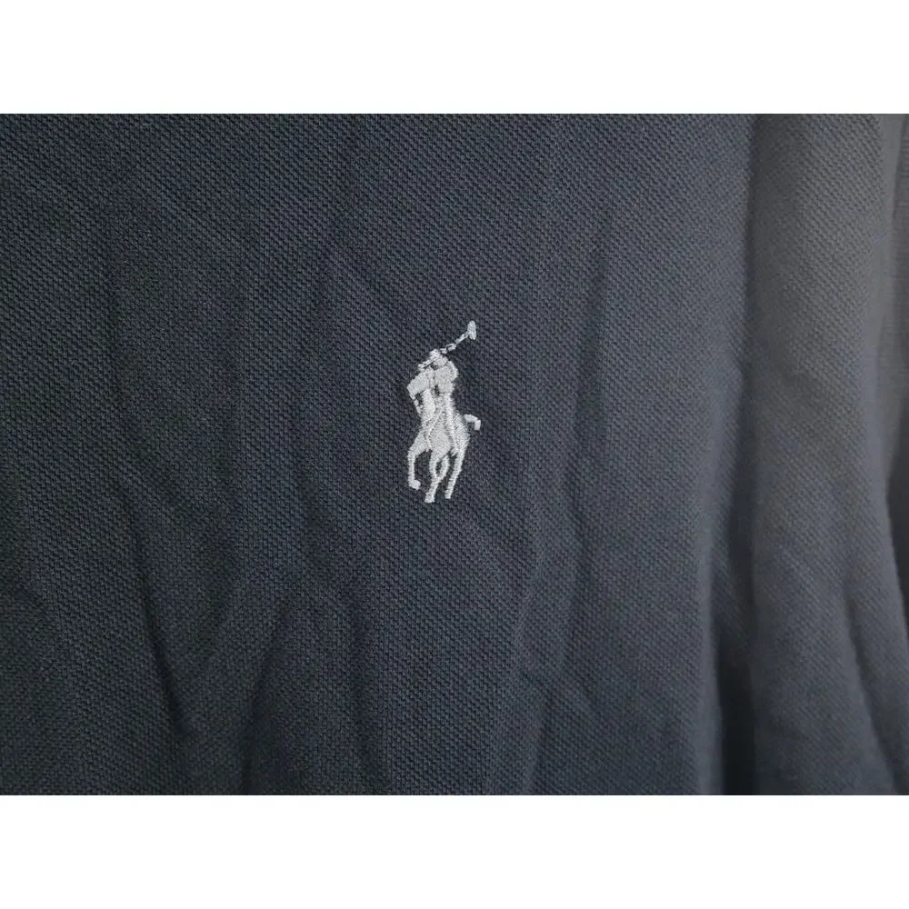 Polo Ralph Lauren Men's XL Black Long Sleeve Polo Shirt Custom Fit Modal Cotton